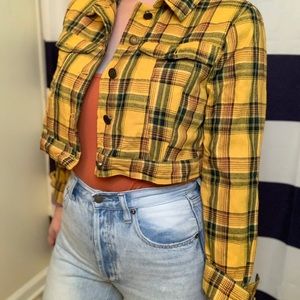Cropped plaid jacket